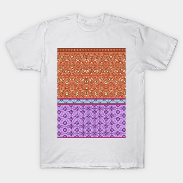 Persian Iranian Geometric Motif Patchwork Mixed Pattern T-Shirt by oknoki